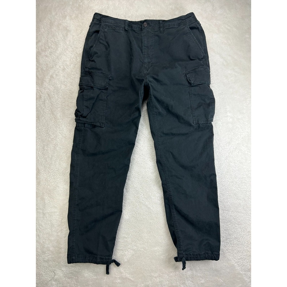 American Eagle Outfitters AE Flex Lived In Cargo Pants Mens 36x32 Black Utility